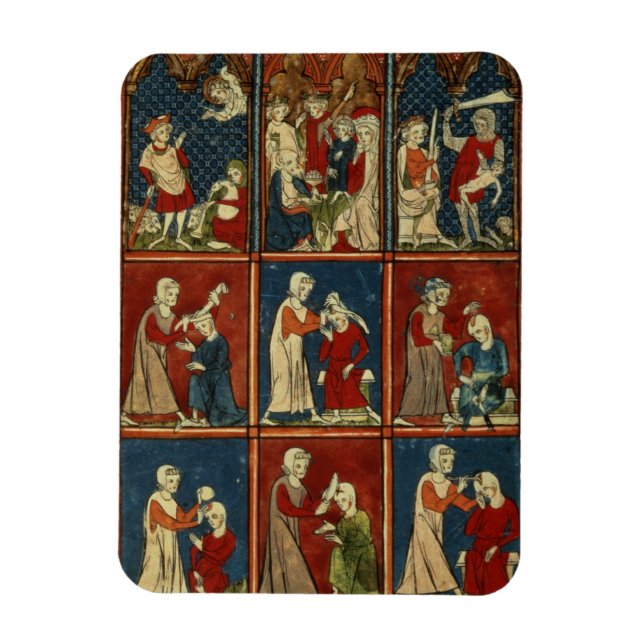 Sloane 1977 fol.2V Medizinische und biblische Szen Magnet (Vertikal)