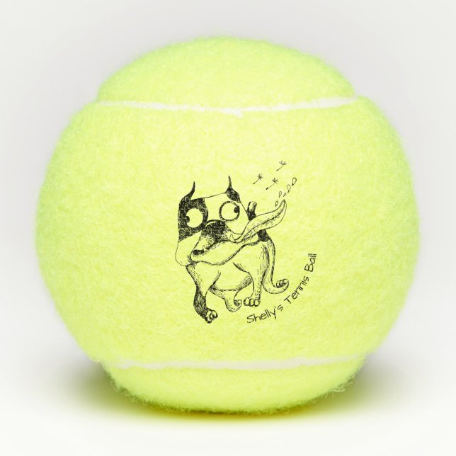 Slobbering Boston Terrier Penn Tennis Balls Tennisbälle (Vorderseite)