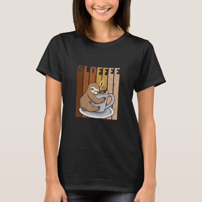 Sloffee Drinker Sloth T-Shirt (Vorderseite)