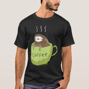 Sloffee Kaffeeliebhaber Fanatischer Faultier In Ei T-Shirt