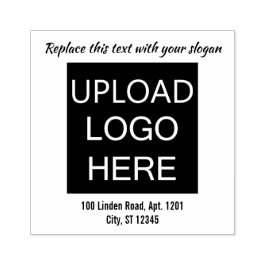 Slogan-Adresse für Ihre eigene Logo-Briefmarke Gummistempel