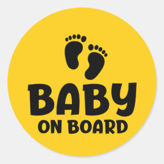Slogan baby on board - baby aan boord, in auto. runder aufkleber