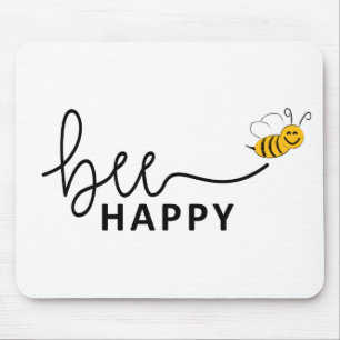 Slogan bee glücklich, maak je geen zorgen. Wees bl Mousepad