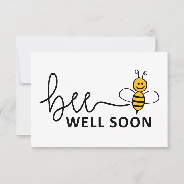 Slogan Bee well soon. Van harte beterschap ! Karte (Vorderseite)