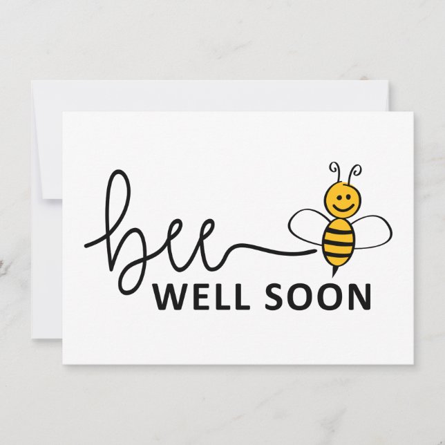Slogan Bee well soon. Van harte beterschap ! Karte (Vorderseite)
