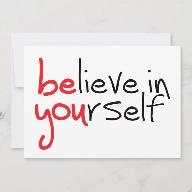 Slogan Believe in yourself. Geloof in jezelf (Vorderseite)