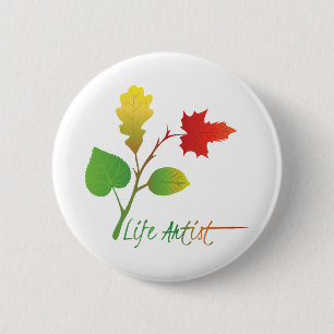 Slogan für Inspirationspritiker mit Blätter Button