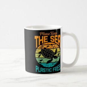 Slogan 'Halten Sie das Meer plastikfrei', Umweltsc Kaffeetasse