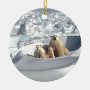 SLOGAN hinzufügen, um Polarbären auf dem Planeten  Keramik Ornament