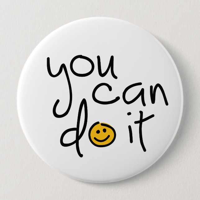 Slogan können Sie es tun, je kunt het von jij doet Button (Vorderseite)