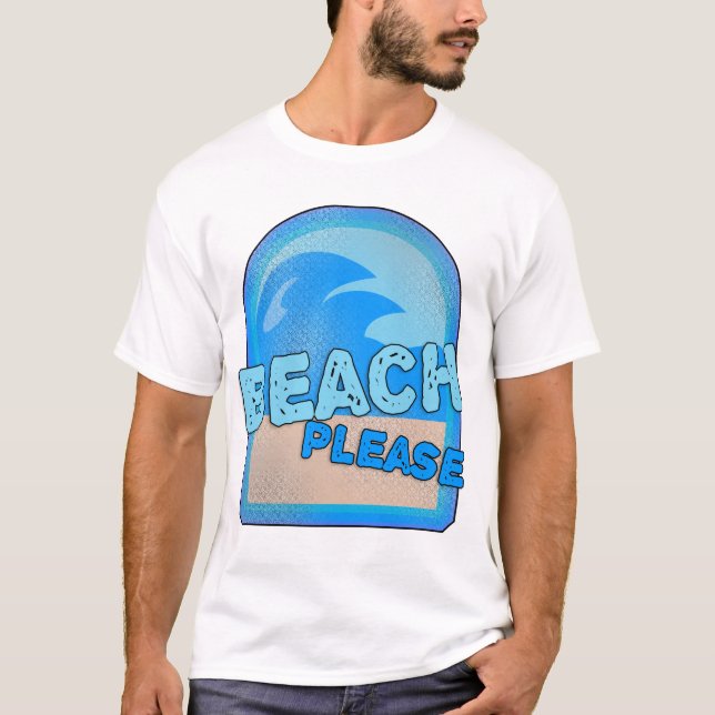 Slogan-Logo für Strand bitte Spaß Sommer T-Shirt (Vorderseite)