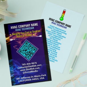 Slogan, Logo und QR-Code   Heizung und Kühlung Flyer