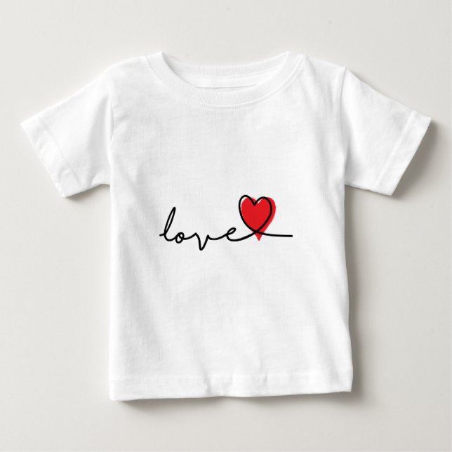 Slogan love. Hartjes, hartje. Valentijnsdag. Baby T-shirt (Vorderseite)