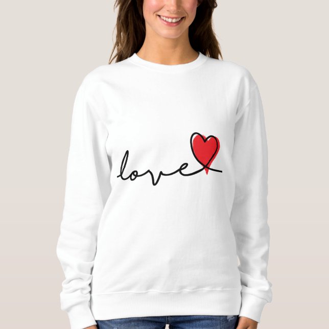 Slogan love. Hartjes, hartje. Valentijnsdag. Sweatshirt (Vorderseite)