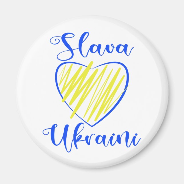 Slogan Slava Ukraini Gloria an die Ukraine Magnet (Vorne)