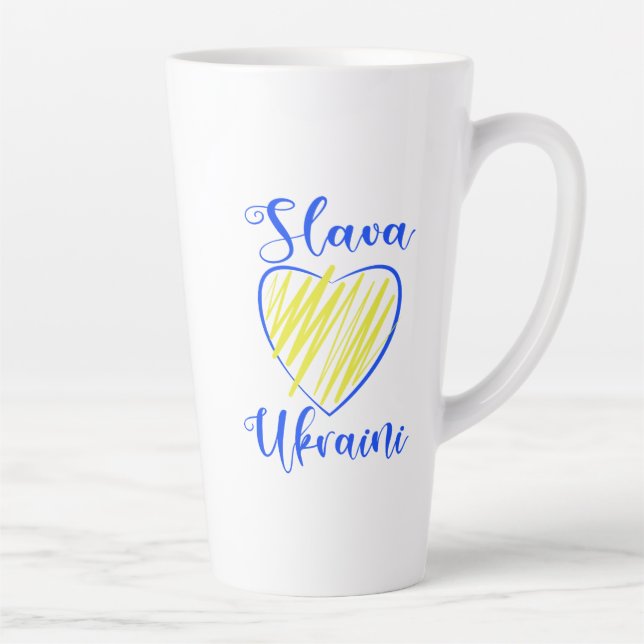 Slogan Slava Ukraini Gloria an die Ukraine Milchtasse (Rechts)