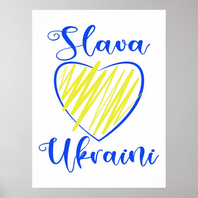 Slogan Slava Ukraini Gloria an die Ukraine Poster (Vorne)
