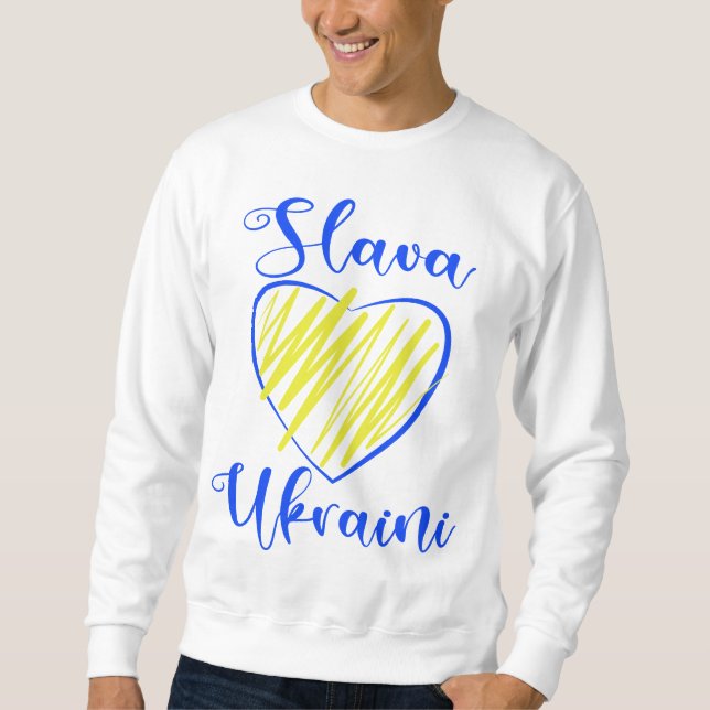 Slogan Slava Ukraini Gloria an die Ukraine Sweatshirt (Vorderseite)