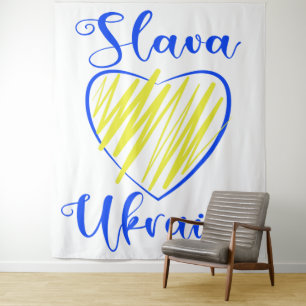 Slogan Slava Ukraini Gloria an die Ukraine Wandteppich