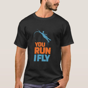 Slogan Sportsshirt You Run I Fly Stabhochsprung, l T-Shirt