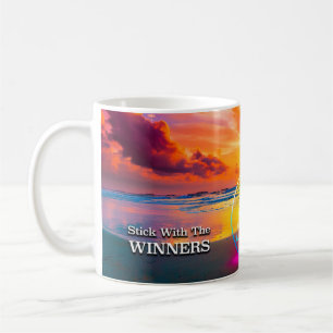 Slogan Sunrise Tasse mit der Erholung der Gewinner
