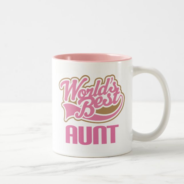 Slogan Tanten-Gift Cute Worlds Best Zweifarbige Tasse (Rechts)