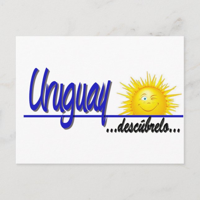 slogan Uruguay Sonne Postkarte (Vorderseite)