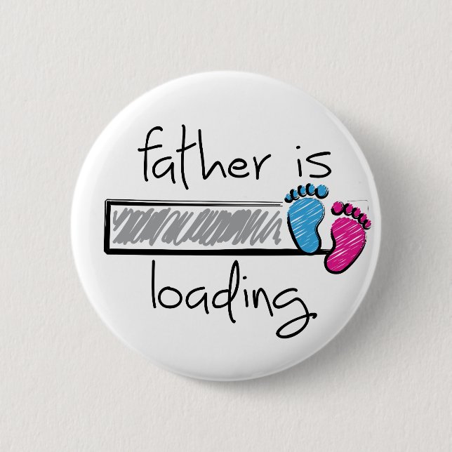 Slogan Vater geladen. Vader, papa worden. Button (Vorderseite)