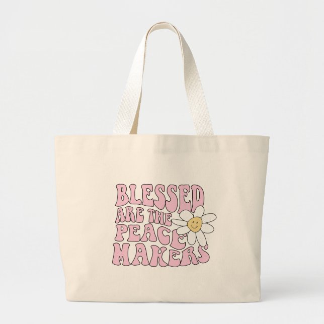 Slogan von Daisy and Peace Makers Jumbo Stoffbeutel (Vorne)