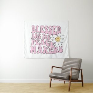 Slogan von Daisy and Peace Makers Wandteppich