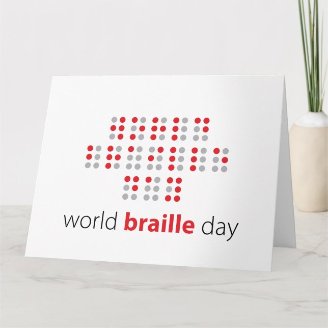 Slogan World braille day. Wereld braille dag. Karte (Vorderseite)