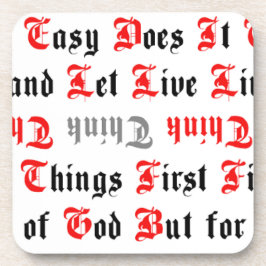 Slogans für die Erholung Schwarzer und Roter Text Getränkeuntersetzer