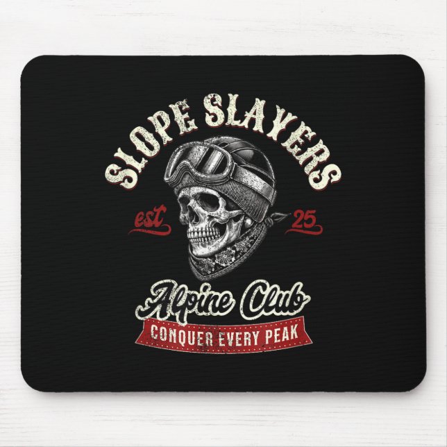 Slope Slayers Freestyle Skifahrer Winter Mousepad (Vorne)
