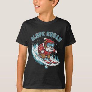 Slope Squad Bulldog-Skifahrer, Wintersport-Hund, S T-Shirt