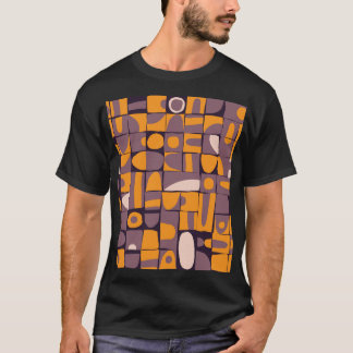 Sloppy Geometrie: Vintages Muster T-Shirt