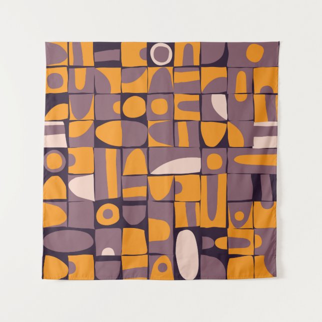 Sloppy Geometrie: Vintages Muster Wandteppich (Vorderseite)