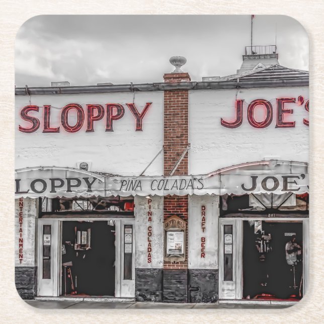 Sloppy Joe's Key West-Untersetzer Rechteckiger Pappuntersetzer (Vorderseite)