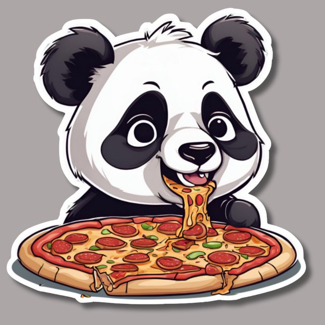 Sloppy Pizza Panda Waterproof Aufkleber (Von Creator hochgeladen)