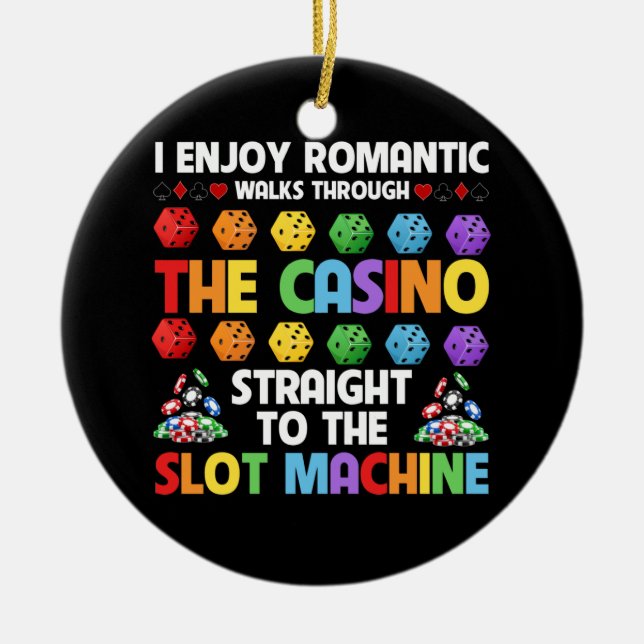 Slot Machine Gambling Casino Gambler Vegas Keramik Ornament (Vorne)