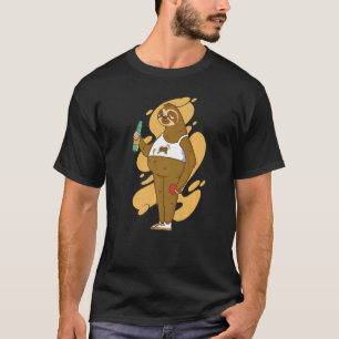 Slot mit Tischtennis-Bart-Ping-Tischtennisplatte T T-Shirt