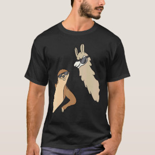 Slot und Lama mit Sonnenbrillen und Lieben T-Shirt