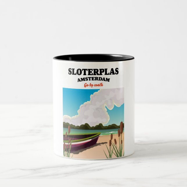 Sloterplas Amsterdam Zweifarbige Tasse (Mittel)