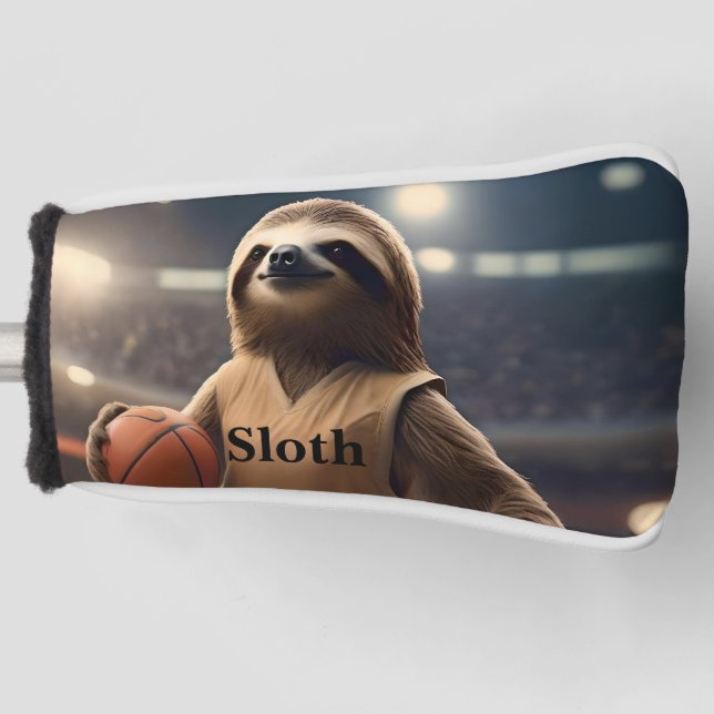 Sloth 33 Basketball Player, Golf Putter Cover Headcover (Vorderseite)