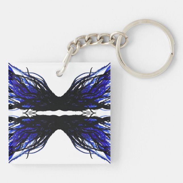 Sloth Abstract 7 Deadly Sins Alcohol Ink Art Schlüsselanhänger (Rückseite)