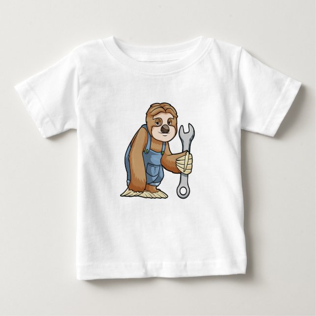 Sloth als Handwerker mit Wrench Baby T-shirt (Vorderseite)