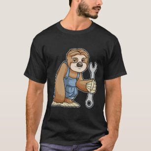 Sloth als Handwerker mit Wrench T-Shirt