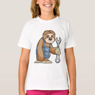 Sloth als Handwerker mit Wrench T-Shirt