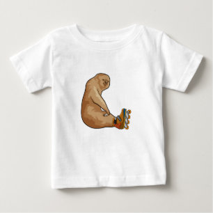 Sloth als Inline-Skater mit Inline-Skaten Baby T-shirt