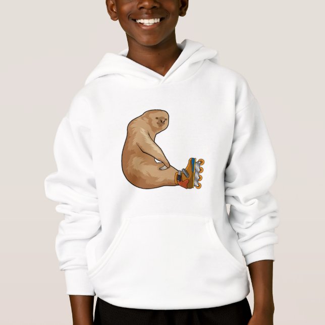 Sloth als Inline-Skater mit Inline-Skaten Hoodie (Vorderseite)