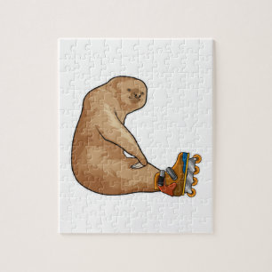 Sloth als Inline-Skater mit Inline-Skaten Puzzle